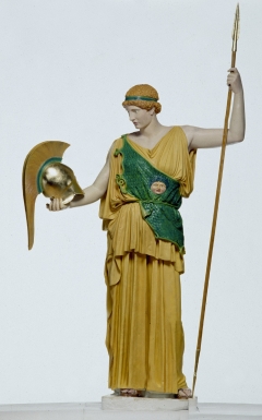 Athena Lemnia, essai de mise en couleur, 1990-91 par P. Gercke et H.D. Tylle, Museumlandschaft, Hessen, Cassel. (Source Image : museumkassel.de). 