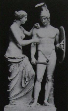 Venus et Mars, adaptation de la Venus de Milo, oeuvre d'époque romaine.  (Source Image : cat. expo. D'après l'Antique, fig. 246a). 