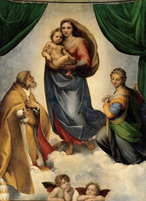 RAFAEL_-_Madonna_Sixtina_(Gemäldegalerie_Alter_Meister,_Dresde,_1513-14._Óleo_sobre_lienzo,_265_x_196_cm).jpg